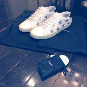 Saint Laurent COURT CLASSIC METALLIC SNEAKERS